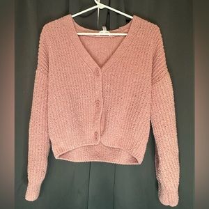 Pink cropped cardigan XL